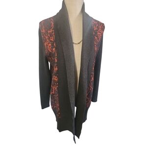 Alberto Makali Gray and Red Cardigan